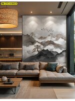 วอลเปเปอร์สั่งผลิต ภาพภูเขาสีหมอกขาวดำ นำเสนอ ความสงบและความลึกลับในพื้นที่พักผ่อน