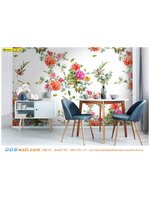 ผ้าแคนวาส ขนาดใหญ่ ตกแต่งผนังห้องกินข้าว ลายต้นดอกกุหลาบ ให้ดูมีเสน่ห์ขึ้น