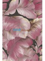 JPOP15-77 ลายใบไม้ใหญ่ สีชมพู
