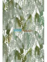 JPOP15-74 ลายใบไม้เล็ก สีเขียว