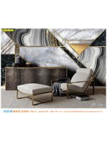 วอลเปเปอร์ติดผนังภาพวิว พิมพ์บนผ้า Canvas ลายกราฟฟิก หินอ่อน ตกแต่งห้องในมุมเล็กๆ