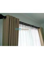 ติดผ้าม่านตาไก่ สีครีม ย่านบางนา