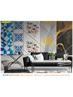 วอลเปเปอร์ติดผนังภาพวิว ตกแต่งภายในห้องรับแขก ลายทันสมัยสวยๆ ดูแปลกใหม่