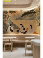 วอลเปเปอร์สั่งผลิต ภาพวาดสตรีโบราณ ออกแบบ สร้างความสงบและอ่อนโยนให้แก่พื้นที่