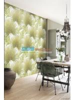 JPOP15-71 ลายใบไม้ สีเขียว