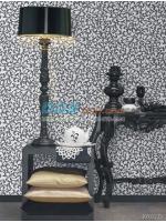 JTRY15-02 ลายใบไม้ขด สีดำ