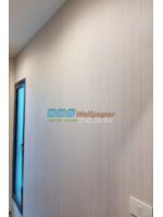 ผลงานติดวอลเปเปอร์ลายพื้นเรียบ สีครีม คอนโด