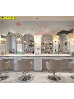 วอลเปเปอร์สั่งพิมพ์ ภาพภูเขาสีพาสเทลกับดวงอาทิตย์ นำเสนอ ความอ่อนโยนและทันสมัยให้กับร้านเสริมสวย