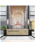 วอลเปเปอร์ภาพวิว ตามพื้นที่ ตกแต่งโซนล็อบบี้ ให้ดึงดูดสายตาลูกค้า ด้วยภาพลายฟลามิงโกคู่ ทันสมัยสวยไม่ซ้ำใคร