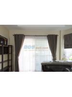 ผลงานตัวอย่างติดผ้าม่าน สีน้ำตาล หมู่บ้านนันทวัน ย่านศรีนครินทร์