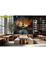 วอลเปเปอร์สั่งพิมพ์ วอลเปเปอร์ขนาดใหญ่ ภาพวิวเมืองปารีส สร้างจุดเด่นให้ร้านอาหาร ออกแบบ บรรยากาศหรูหราทันสมัย