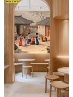 วอลเปเปอร์สั่งผลิต ภาพชีวิตในหมู่บ้าน ออกแบบ สร้างความรู้สึกสงบและเป็นกันเองให้แก่พื้นที่ รับติดตั้ง