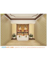 รูปติดผนังตกแต่งห้องพระ ลายเทพพนมคู่ พื้นสีทอง ราคาถูก