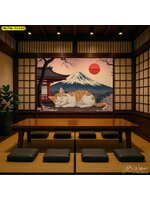 สร้างเอกลักษณ์ร้านอาหาร ด้วยวอลเปเปอร์แมวญี่ปุ่นสดใส