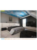 รับสั่ง พิมพ์วอลเปเปอร์ ตกเเต่งห้องนอน ภาพลายฝ้าเพดาน สีท้องฟ้า ให้บรรยากาศเเบบหรูหรา