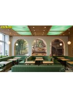 ผนังร้านอาหารไทย ดูดีขึ้นทันตา ด้วยวอลเปเปอร์ลายไทย