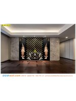 รับพิมพ์ วอลเปเปอร์ลายไทย ภาพติดห้องพระ รูปเทพพนมคู่ ยืนพนมมือ พื้นหลังสีน้ำตาล สไตล์ลอฟท์ โมเดิร์น