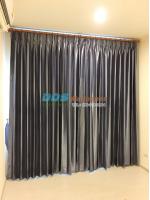 ตัวอย่างผลงานติดผ้าม่าน สีเทา คอนโดAspire เอราวัณ