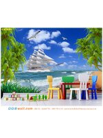 วอลเปเปอร์สั่งพิมพ์ตามแบบติดห้องนั่งเล่นเด็ก ตกแต่งผนังให้สวยมีเอกลักษณ์