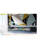 print ภาพศิลปะ ผ้าCanvas ขนาดใหญ่ ลายศิลปะเรขาคณิต ตกแต่งสีสันในห้องทำงาน ช่วยกระตุ้นความคิดสร้างสรรค์ได้เช่นกัน