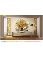ผ้าแคนวาส แต่งห้องทำงาน ภาพมังกรสีทอง เสริมบารมี เสริมดวงเเละอำนาจในทางธุรกิจได้ดี