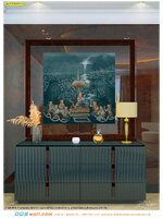 ภาพวิว ภาพศิลปะ ตามพื้นที่ ประดับสถานที่โดดเด่น เสน่ห์ของวอลเปเปอร์ลวดลายรจนาชมสวน สไตล์ไทย ที่มีความสวยงาม