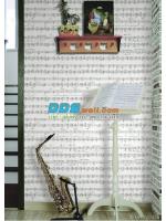 JFAY12-18 ลายตัวโน๊ตน่ารัก สีดำ พื้นหลังสีขาว