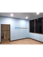 ผลงานติดวอลเปเปอร์ ลายจุด สีฟ้า ที่พัทยา