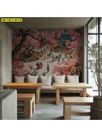 วอลเปเปอร์สั่งผลิต ภาพวาดเทศกาลดอกไม้ ออกแบบ สร้างความสนุกสนาน สดใส และมีชีวิตชีวาให้ร้าน