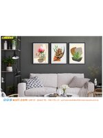 Print wallpaper แต่งห้องรับแขก ด้วยภาพใส่กรอบ ลายวาดเเบบโมเดิร์นสมัยใหม่ สร้างบรรยากาศให้ห้องน่าอยู่ ไม่อึดอัด