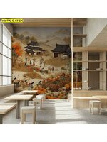 วอลเปเปอร์สั่งผลิต ภาพวาดชนบทเก็บเกี่ยว ออกแบบ สร้างความอบอุ่นแบบธรรมชาติให้แก่ร้าน จำหน่าย พร้อม บริการติดตั้ง