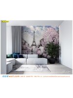 ปริ้นวอลเปเปอร์ สำหรับงานตกแต่งห้องรับเเขก ด้วยภาพวาดเมืองปารีสแห่งเเฟชั่นเเละความโรเเมนติก ให้ความรู้สึกคุ้มค่าเมื่อได้มอง