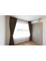 ตัวอย่างติดผ้าม่านจีบแบบทึบ และม่านโปร่ง คอนโดลุมพินี มิกซ์ Srinakarin