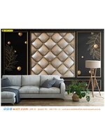 วอลเปเปอร์ติดผนังภาพวิว ติดผนังลายกรุผนังเบาะนุ่มสีอ่อนพื้นหลังสีดำเข้ม ตกแต่งห้องรับแขก เข้ากันอย่างลงตัว