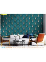 ผลิต wallpaper ราคาไม่แพง ตกแต่งห้องรับแขก เพียงติดวอลเปเปอร์ลายกราฟฟิก ก็ทำให้ห้องหรูหราขึ้นทันตา