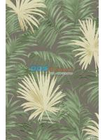 JPOP15-82 ลายใบไม้ สีเขียว เหลือง