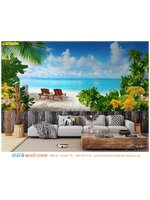 พิมพ์ภาพแคนวาสวิวทะเล ตกแต่งห้องรับแขก สไตล์ทันสมัย