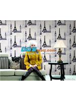 JFAY12-04 ลายหอไอเฟล สีเทา สไตล์โมเดิร์น