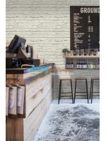 JPOP15-38 ลายอิฐ สีขาวครีม