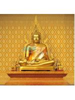 JLIE12-09 วอลเปเปอร์ติดผนัง ลายพุ่มข้าวบิณฑ์ สีเหลือง