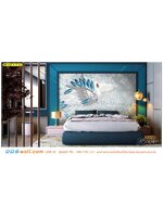 ภาพวิว ภาพศิลปะ จัดส่งทั่วโลก ตกแต่งห้องนอน โทนสีฟ้า ลายหงส์ขาวพื้นหลังหรูหรา สร้างความระยิบระยับ ด้วยลวดลายเพชร