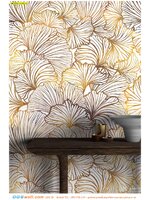 ร้านรับผลิต วอลเปเปอร์พิมพ์ สำหรับงานตกแต่งลายกราฟฟิก เน้นลวดลายสีทอง ลดความแข็งกระด้างของผนังบ้าน ดูหรูหรา สไตล์โมเดิร์นสวยๆ