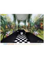 วอลเปเปอร์ติดผนังภาพวิว แต่งห้องน้ำ ได้อารมณ์เหมือนอยู่ในสวนป่าธรรมชาติเขตร้อน แถมยังช่วยลดความอึดอัด ดูมีเสน่ห์สวยสดุดตา