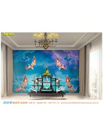 วอลเปเปอร์ฉากหลังห้องพระสวยๆ ลายเทพพนมองค์ใหญ่ 4 องค์ ที่กำลังได้รับความนิยม