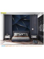 print ผ้าแคนวาส ขนาดใหญ่ ตกแต่งห้องนอน ลายเลขาคณิตเส้นสีทอง การเลือกสีจะเป็นตัวบ่งบอกความเป็นตัวของตัวเอง