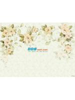 PRINT17-86 ภาพพิมพ์ ลายการ์ตูนภาพดอกไม้ สีส้ม