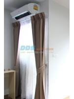 ติดผ้าม่าน สีน้ำตาล ที่คอนโดไมอามี่ ย่านบางปู