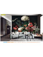 ขายวอลเปเปอร์พิมพ์ลายดอกไม้สีสันสดใส เพิ่มความโดดเด่นในห้องนั่งเล่น ผสมผสานกลิ่นไอดอกไม้วินเทจ