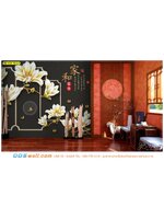 พิมพ์วอลเปเปอร์ ราคาไม่แพง ซีทรูลายดอกไม้จีน ลวดลายเเละสีบ่งบอกความเป็นจีนได้ชัดเจน เหมาะกับห้องพิธีการ หรือห้องส่วนรวมในบ้าน