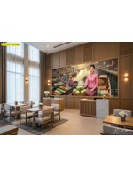 วอลเปเปอร์ภาพพิมพ์ลายตลาดน้ำแนวคลาสสิก เหมาะสำหรับห้องอาหารโรงแรมและโถงต้อนรับที่ต้องการกลิ่นอายไทยร่วมสมัย